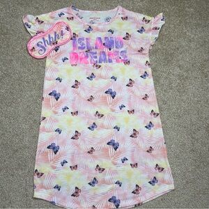 Girls Liberty*Valor Tropical Butterfly Print Nightgown / Pajama Youth Size 14/16